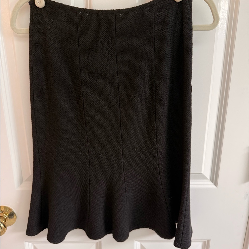 St. John Black Knit Midi Skirt